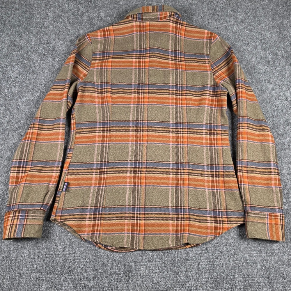 Patagonia Fjord Flannel Shirt Womens S Green Orange Plaid Organic Cotton 53916 - Picture 8 of 8